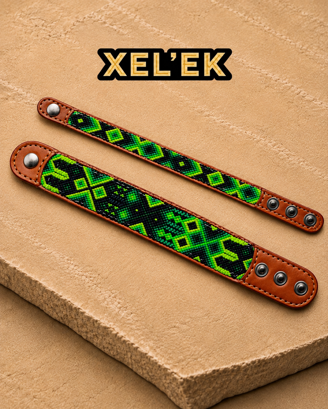 Pulseras delgada y gruesa con piel Lakam'ha